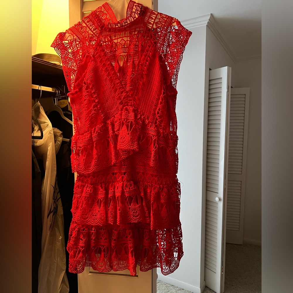 Red mini dress